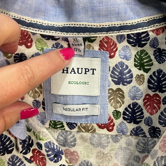 Haupt Regular Fit size XL short sleeve button up Linen blend - Picture 2 of 7